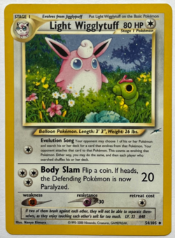 Pokemon Neo Destiny Light Wigglytuff Uncommon 54/105 LP Unlimited - Image 1