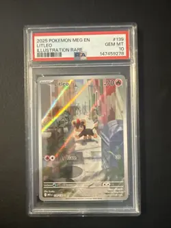 PSA 10 Litleo 139/132 Pokemon Mega Evolution Illustration Rare 2025 - Image 1