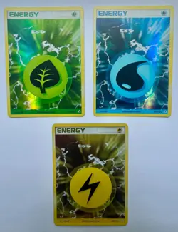 POKEMON HOLON PHANTOMS WATER GRASS ELECTRIC ENERGY REVERSE HOLO LOT OF THREE - Image 1