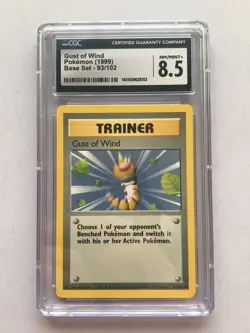 Gust Of Wind Pokemon 1999 Base Set 93/102 Cgc 8.5! Read Description! - Image 1