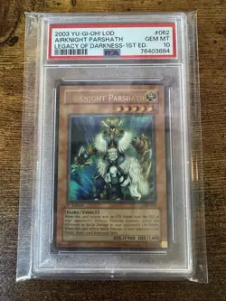 2003 Yu-Gi-Oh! LOD-Legacy of Darkness 1st Ed. #062 Airknight Parshath PSA 10 GEM - Image 1