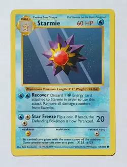 Pokemon - Starmie - Base Set Shadowless 64/102 - Common - LP - Image 1