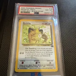 2000 POKEMON PROMO BLACK STAR GAME BOY #10 MEOWTH-HOLO PSA 8 - Image 2