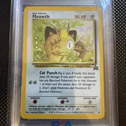 2000 POKEMON PROMO BLACK STAR GAME BOY #10 MEOWTH-HOLO PSA 8 - Image 3