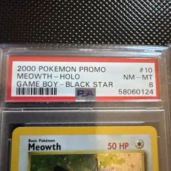 2000 POKEMON PROMO BLACK STAR GAME BOY #10 MEOWTH-HOLO PSA 8 - Image 4
