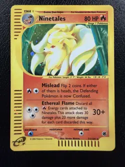 Ninetales 21/165 Holo Rare Expedition Base Set Pokemon Holo With Swirl🌀 MP - Image 1