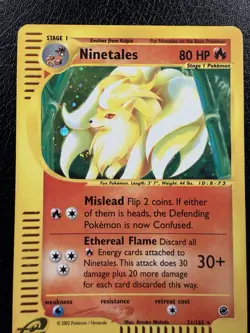 Ninetales 21/165 Holo Rare Expedition Base Set Pokemon Holo With Swirl🌀 MP - Image 3