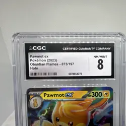 Pokemon Pawmot ex Obsidian Flames 073/197 2023 Double Rare Holo CGC 8 - Image 3