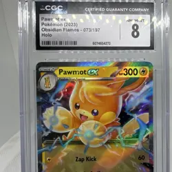 Pokemon Pawmot ex Obsidian Flames 073/197 2023 Double Rare Holo CGC 8 - Image 4