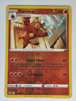 Torracat 031/195 Reverse Holo UC Pokemon Silver Tempest NM - Image 1