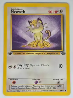 Meowth 56/64 1st Edition C Pokemon Jungle NM - Image 1