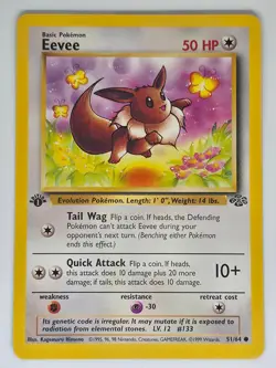 Eevee 51/64 1st Edition C Pokemon Jungle NM - Image 1