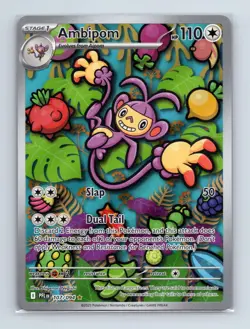 Ambipom 107/094 Illustration Rare Phantasmal Flames Pokemon Holo Near Mint - Image 1