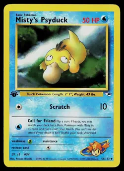 Pokemon Card - Misty's Psyduck Gym Heroes 54/132 1st Edition Uncommon - Image 1
