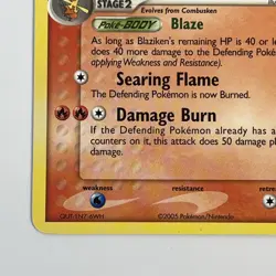 Blaziken Non Holo 1/106 EX Emerald Pokemon Trading Card - Image 4