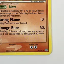 Blaziken Non Holo 1/106 EX Emerald Pokemon Trading Card - Image 5