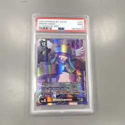 Bandai 2026 Digimon Card Game BT-24 Minervamon #041 EN Holo Alt Art PSA 9 - Image 1