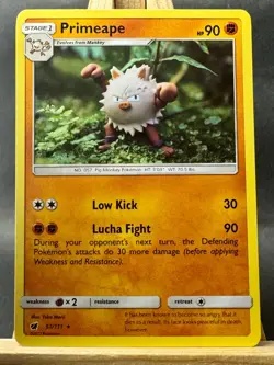 Primeape Rare Yuka Morii Pokemon Trading Card Game SM Crimson Invasion 51/111 NM - Image 1