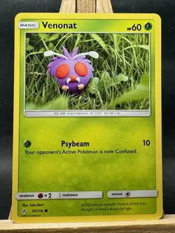 Venonat 10 Yuka Morii Pokemon Trading Card Game SM - Unbroken Bonds 10/214 NM - Image 1
