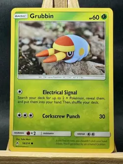 Grubbin Yuka Morii Pokemon Trading Card Game SM - Unbroken Bonds 18/214 NM - Image 1