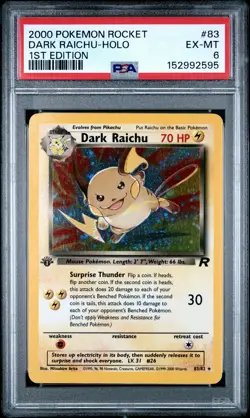 Dark Raichu Holo 83 1st Edition Rocket Pokemon PSA 6 - Image 1