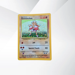 Hitmonchan 7/102 MP Pokemon Holo Base Set Vintage Wizards Era Pokemon TCG - Image 1