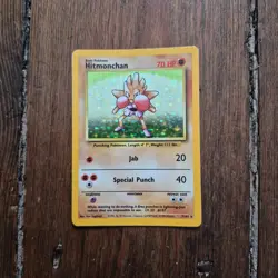 Hitmonchan 7/102 MP Pokemon Holo Base Set Vintage Wizards Era Pokemon TCG - Image 2
