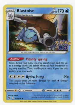 Pokemon Blastoise 017 Pokemon GO Holo Rare NM - Image 1