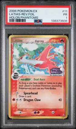 2006 POKEMON EX HOLON PHANTOMS #11 LATIAS-REVERSE FOIL PSA 1 - Image 1