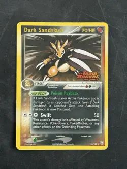 Pokemon TCG Dark Sandslash 18/109 Team Rocket Returns Reverse Holo Stamp - Image 1