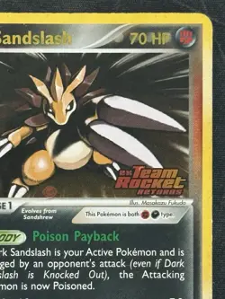 Pokemon TCG Dark Sandslash 18/109 Team Rocket Returns Reverse Holo Stamp - Image 3