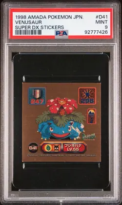 1998 POKEMON AMADA JAPANESE VENUSAUR SUPER DX STICKERS PSA 9 - Image 1