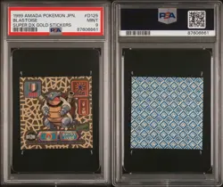 19999 JAPANESE POKEMON BLASTOISE AMADA SUPER DX GOLD STICKER PSA 9 - Image 2