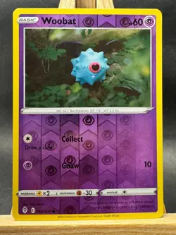 Woobat Reverse Holo Yuka Morii Pokemon TCG SWSH07: Evolving Skies 068/203 LP - Image 1