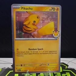 Pokemon TCG Pikachu 051/162 SV05 Promo Stamped English HP 70 Random Spark Basic… - Image 2