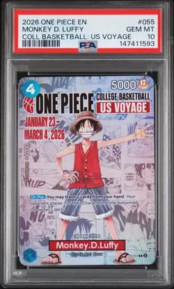 2026 One Piece Promos Monkey D. Luffy Coll Basketball: Us Voyage PSA 10 #055 - Image 1