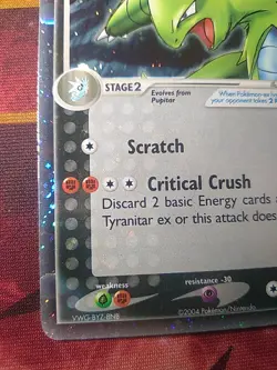 Pokemon TCG Tyranitar EX Cosmos Holo Ultra Rare Card 17/17 Pop Series 1 LP NM - Image 2