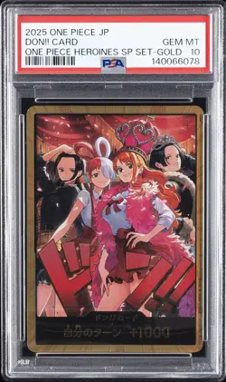 2025 ONE PIECE JAPANESE ONE PIECE HEROINES SPECIAL SET GOLD DON!! CARD PSA 10 - Image 1