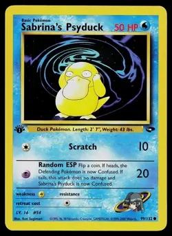Pokemon Card - Sabrina's Psyduck Gym Challenge 99/132 1st Edition Common - Image 1