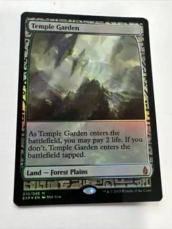MTG Temple Garden Battle for Zendikar - Expeditions Foil Mythic NM - Image 1
