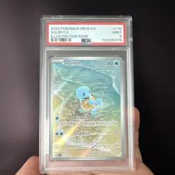 Pokemon Squirtle 170/165 Scarlet & Violet 151 Illustration Rare Holo PSA 9 EN - Image 1