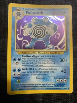 Pokemon Base Set Portuguese Holo Rare Poliwrath 4/102 - Image 1