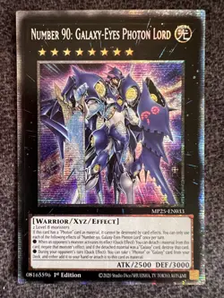 Yugioh Number 90: Galaxy-Eyes Photon Lord MP25-EN033 Starlight Rare 1st Ed NM - Image 1