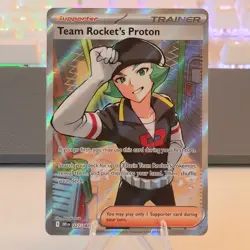 Pokemon TCG Team Rocket’s Proton 227/182 Full Art Holo NM Destined Rivals - Image 1