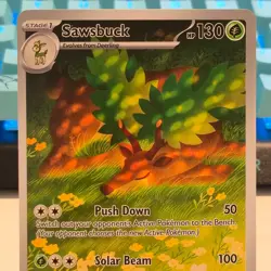 2025 Pokemon TCG Sawsbuck 92/86 Full Art Holo White Flare Rare - Image 2