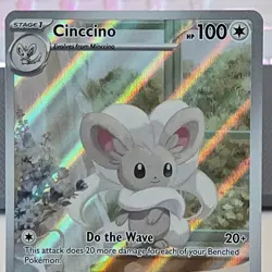 Cinccino Pokemon TCG 153/086 Holo Illustration Rare SV Black Bolt NM - Image 2