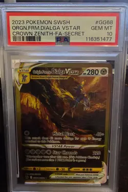 PSA 10 Origin Forme Dialga VSTAR GG68 Crown Zenith Secret Rare Holo Pokemon - Image 1
