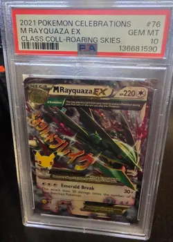 PSA 10 GEM MINT 2021 POKEMON CELEBRATIONS ROARING SKIES M RAYQUAZA EX 76/108🔥🔥 - Image 1