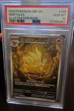 Pokemon Ninetales Obsidian Flames Illustration Rare #199 PSA 10 Gem Mint - Image 1