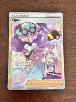 Pokemon Opal Trainer Supporter Full Art Ultra Rare Holo TG28/TG30 Lost Origin - Image 1